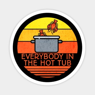 Retro Sunset Lobster Pot, Hot Tub Magnet